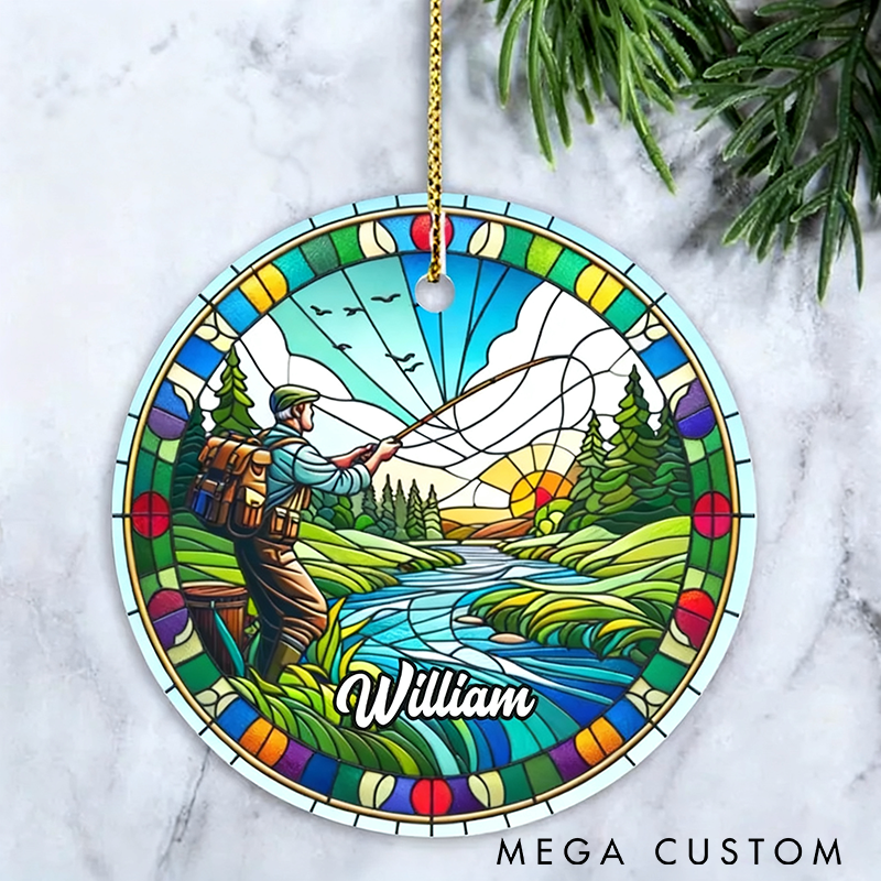 Personalized Fishing Ornament Fly Fishing Gift Fishing Christmas Ornament  Fishing Ornament Christmas Ornament Fly Fishing Ornament Fishing Gift