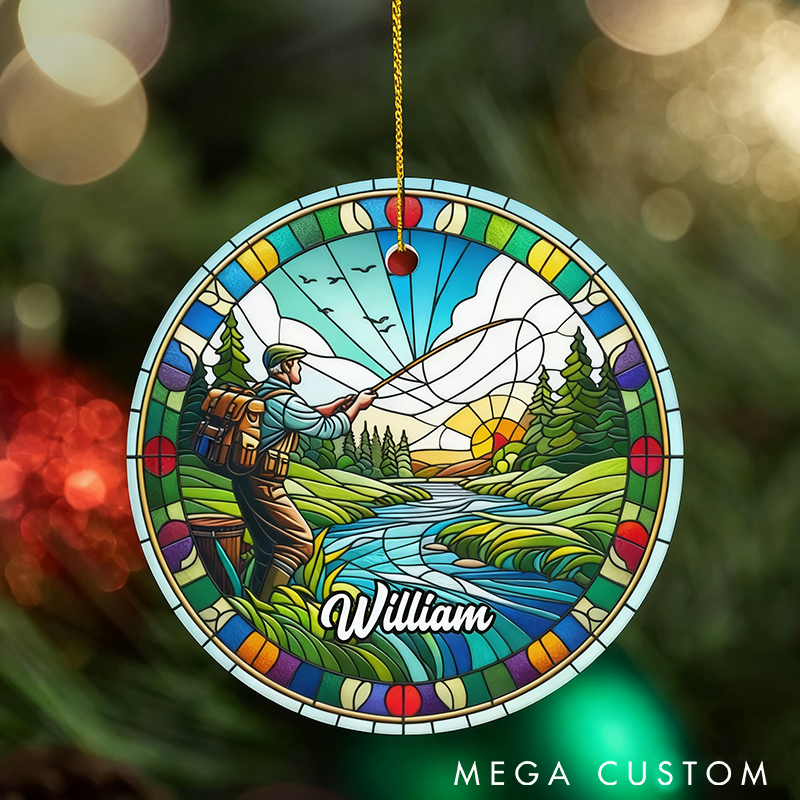 Personalized Fishing Ornament Fly Fishing Gift Fishing Christmas Ornament  Fishing Ornament Christmas Ornament Fly Fishing Ornament Fishing Gift