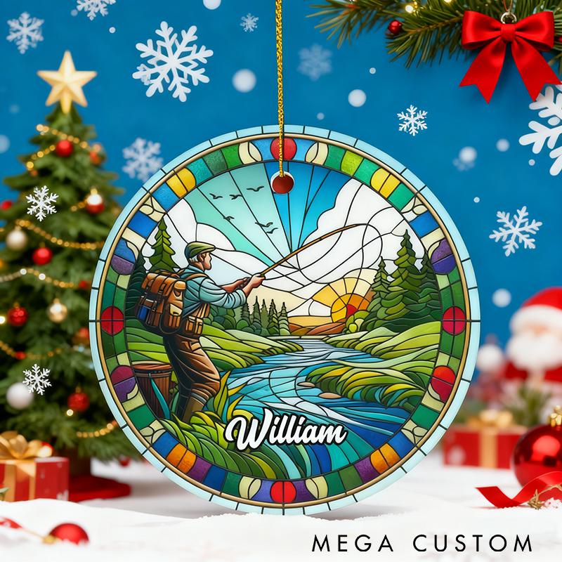 Personalized Fishing Ornament Fly Fishing Gift Fishing Christmas Ornament  Fishing Ornament Christmas Ornament Fly Fishing Ornament Fishing Gift