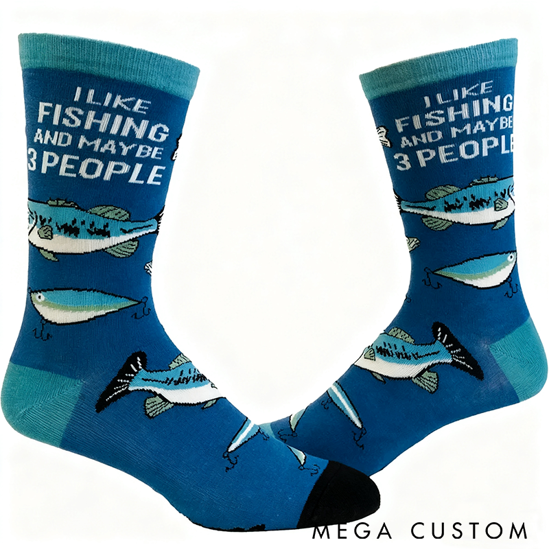 Personalized Funny Fishing Socks Funny Dad Socks Fisherman Gifts Comfortable and Breathable Unique Design with Fish Patterns Perfect Gift for Fishing Enthusiasts and Outdoor Adventures