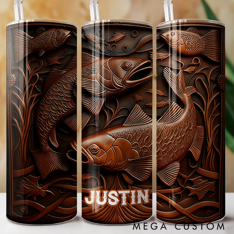 Personalized Fishing Tumbler Custom Bass Fishing Gift Insulated Cup for Hot or Cold Drinks Perfect Gift for Fishing Lovers