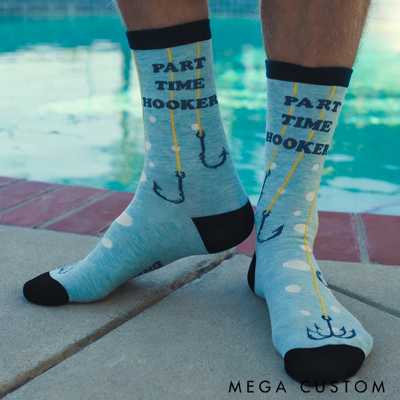 Personalized Funny Fishing Socks Funny Dad Socks Funky Fishing Socks Fisherman Gifts Comfortable and Breathable Perfect Gift for Fishing Lovers and Outdoor Enthusiasts