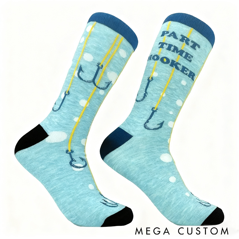 Personalized Funny Fishing Socks Funny Dad Socks Funky Fishing Socks Fisherman Gifts Comfortable and Breathable Perfect Gift for Fishing Lovers and Outdoor Enthusiasts