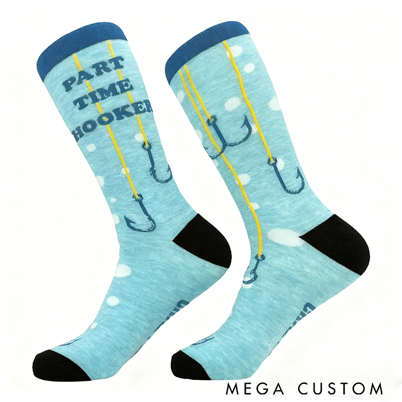 Personalized Funny Fishing Socks Funny Dad Socks Funky Fishing Socks Fisherman Gifts Comfortable and Breathable Perfect Gift for Fishing Lovers and Outdoor Enthusiasts