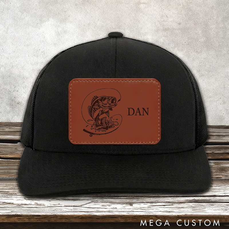 Personalized Fishing Hat Fishing Trucker Hat Custom Name with Bass Design Stylish and Comfortable Cap for Fishing Enthusiasts and Outdoor Lovers