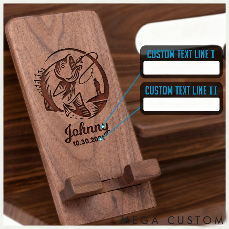 Personalized Fishing Docking Station Phone Desk Sentimental Gift for Fisherman Fathers Day Fishing Gifts for Daddy from Daughter