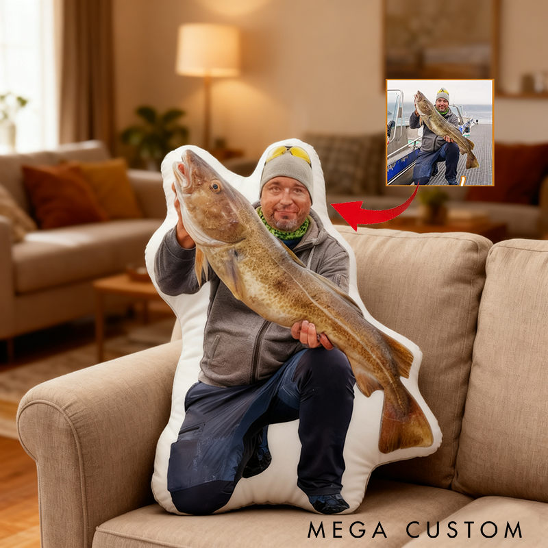 Personalized Fishing Photo Pillow Funny Fishing Pillow Catch Design Unique Gift for Fishing Enthusiasts Soft and Funny Home Decor