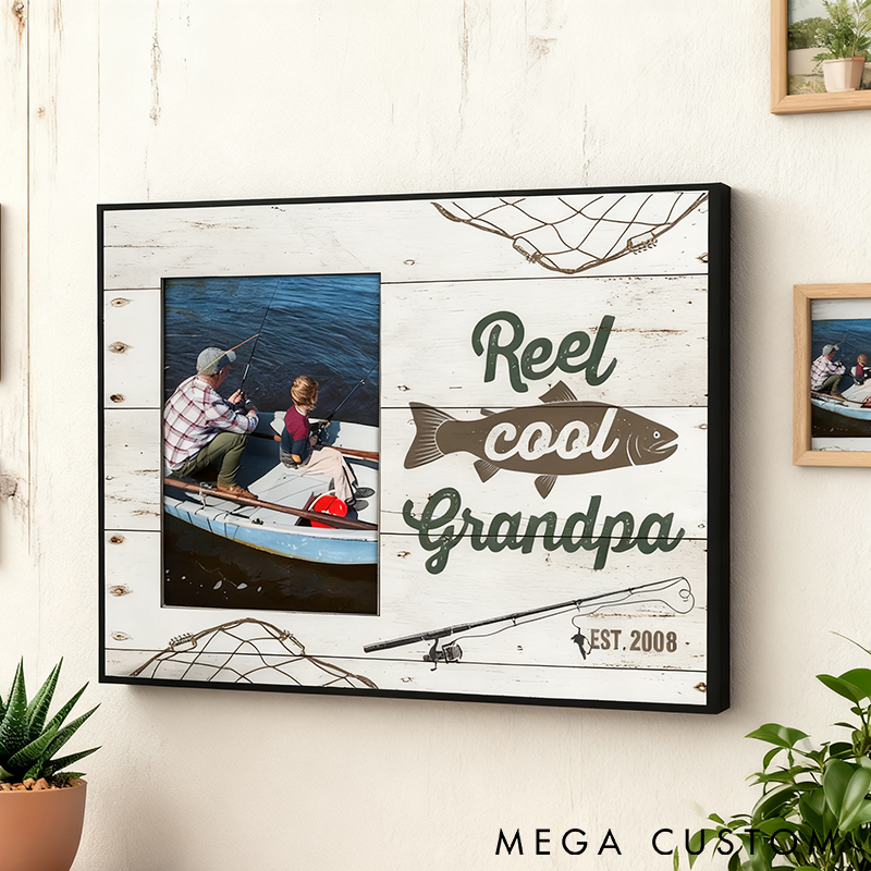 Personalized Fishing Photo Frame Fishing Theme Frame Unique Gift for Dad Grandpa Fishing Lover Perfect for Cherished Memories