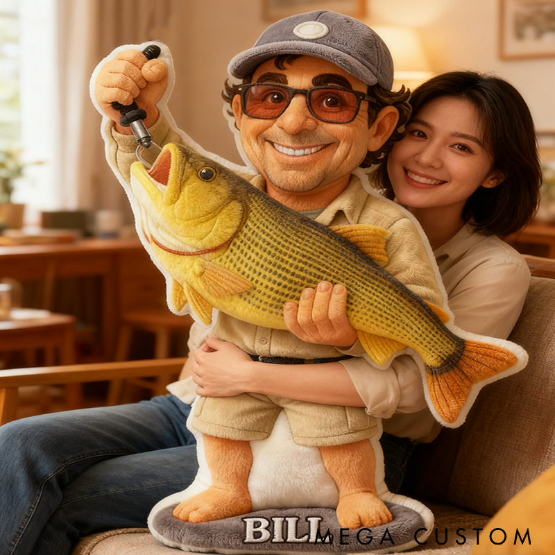  Personalized Fishing Pillow Custom Photo Pillow Funny Fishing Keepsake Unique Gift for Fishing Lover