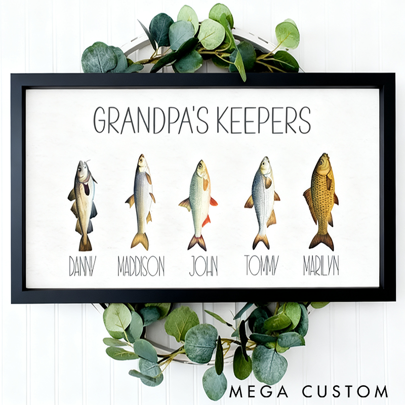 Personalized Fishing Art Fishing Family Print Custom Names and Fish  Unique Gift for Fishing Enthusiasts and Family Decor