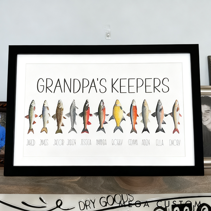 Personalized Fishing Art Fishing Family Print Custom Names and Fish  Unique Gift for Fishing Enthusiasts and Family Decor