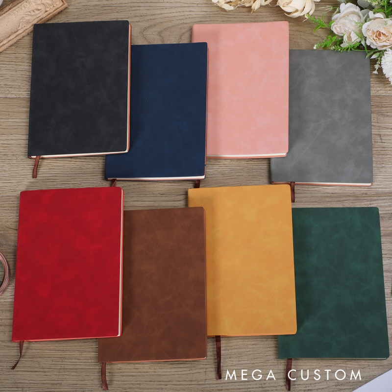 Personalized Leather Notebook for Teacher Illustration of a Winking Teacher with Glasses Leather Journal Teacher Appreciation Gift