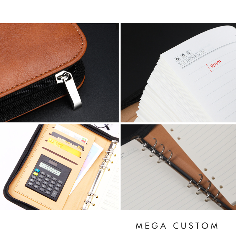 Personalized Teacher Notebook A5 PU Leather Zipper Notebook Pencil Design Teacher Appreciation Gift
