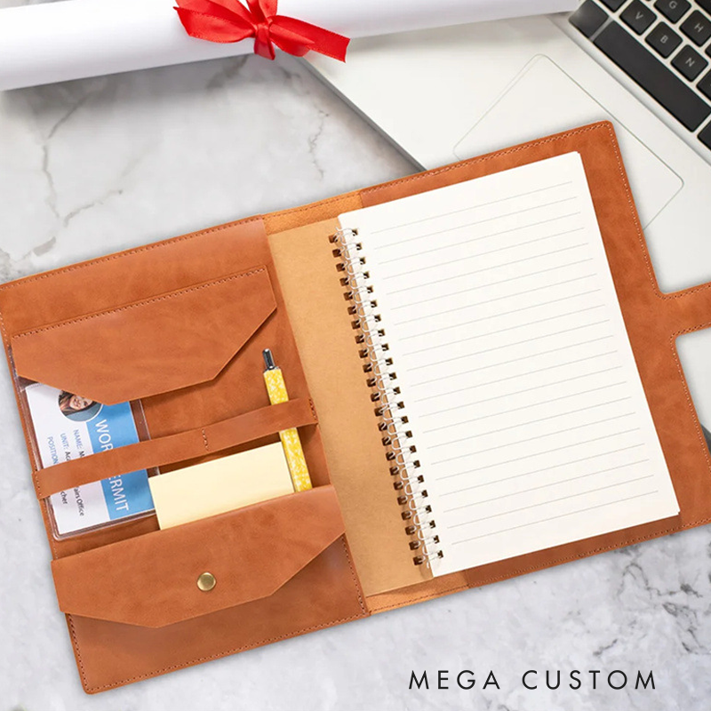 Personalized Teacher A5 Leather Notebook Cover with Pocket Colorful Teaching Design Appreciation Gift for Teachers