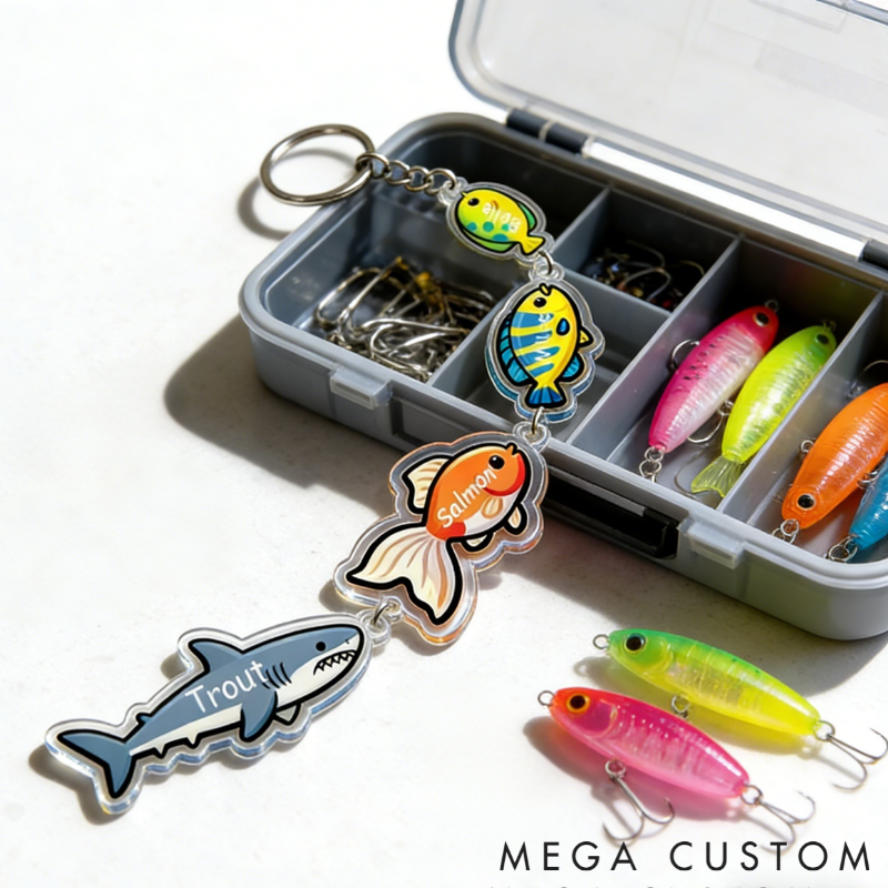 Personalized Big Fish Small Fish Keychain Family Bonding Gift Engraved Keychain Meaningful Present for Mom Dad Kids