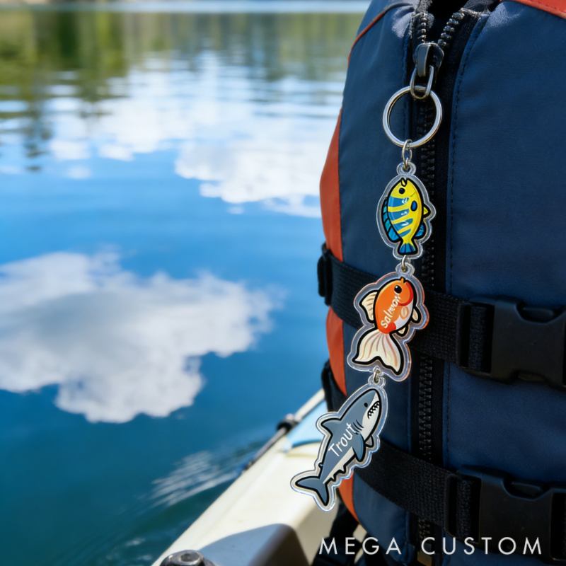 Personalized Big Fish Small Fish Keychain Family Bonding Gift Engraved Keychain Meaningful Present for Mom Dad Kids