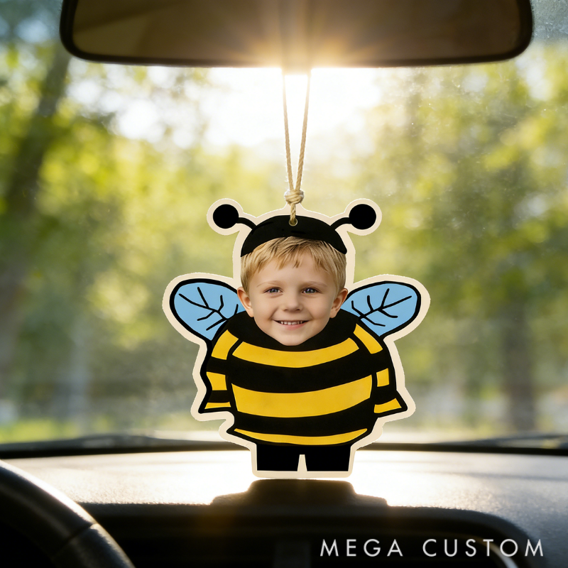 Personalized Cute Insect Theme Car Freshener Custom Photo Holiday Gift Choice Scented Decor for Kids
