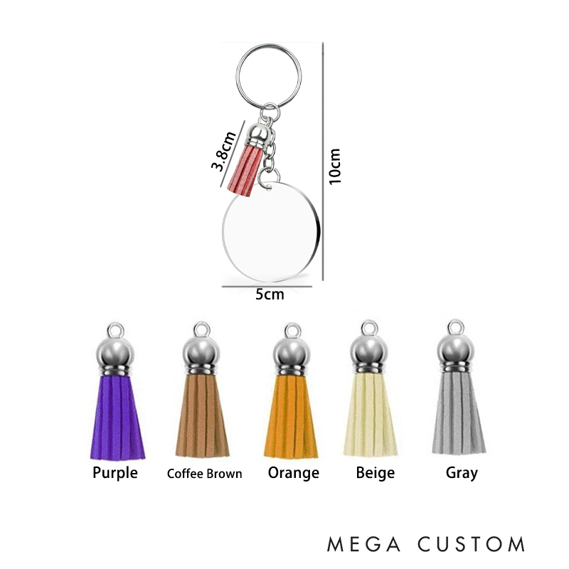 Personalized Acrylic Tassel Keychain for Teachers Customized Happy Teacher Design Keychain Teacher Appreciation Gift 