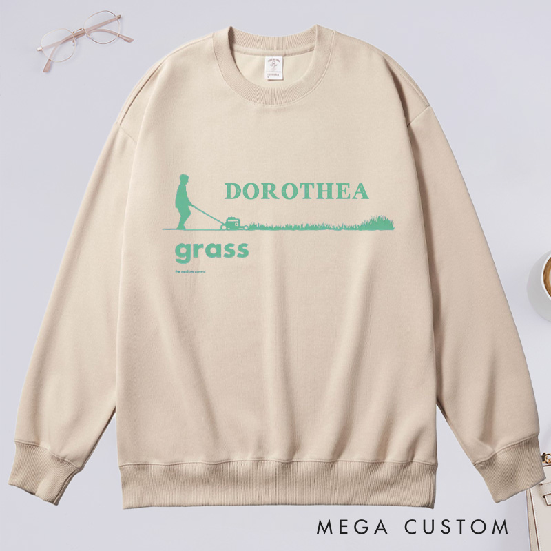 Personalized Grass Men's Classic Sweatshirts Garden Sweatshirt with Name Gardener Sweatshirt Plant Lover Gift Gardening Gift for Father