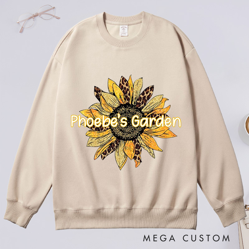 Personalized Sunflower Classic Sweatshirts with Name Gardener Sweatshirt Plant Lover Gift Gardening Lover Gift for Gardener Gift