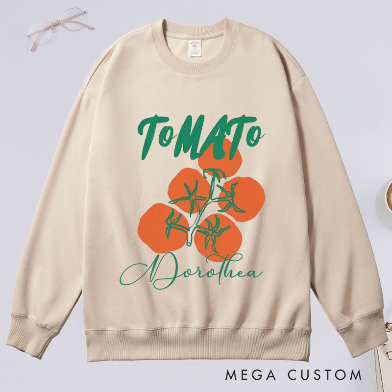 Personalized Tomato Classic Sweatshirts  Farmers Market Sweatshirt Gardener Sweatshirt with Name Plant Lover Gift Gardening Lover Gift