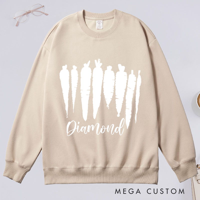 Personalized Carrot Classic Sweatshirts Wildflowers Food Sweatshirt Vegetable Sweatshirt Plant Lover Gift Gardening Gifts Farmer Gift