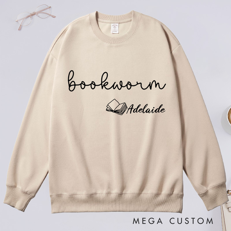 Personalized Bookworm Classic Sweatshirts Custom Sweatshirt with Name Bookish Sweatshirt Book Lovers Gift Librarian Gift Reading Gift