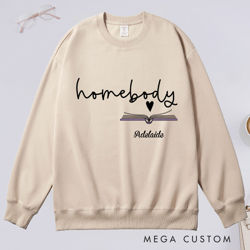 Personalized Homebody Classic Sweatshirts Custom Sweatshirt with Name Bookish Sweatshirt Book Lovers Gift Librarian Gift Reading Gift