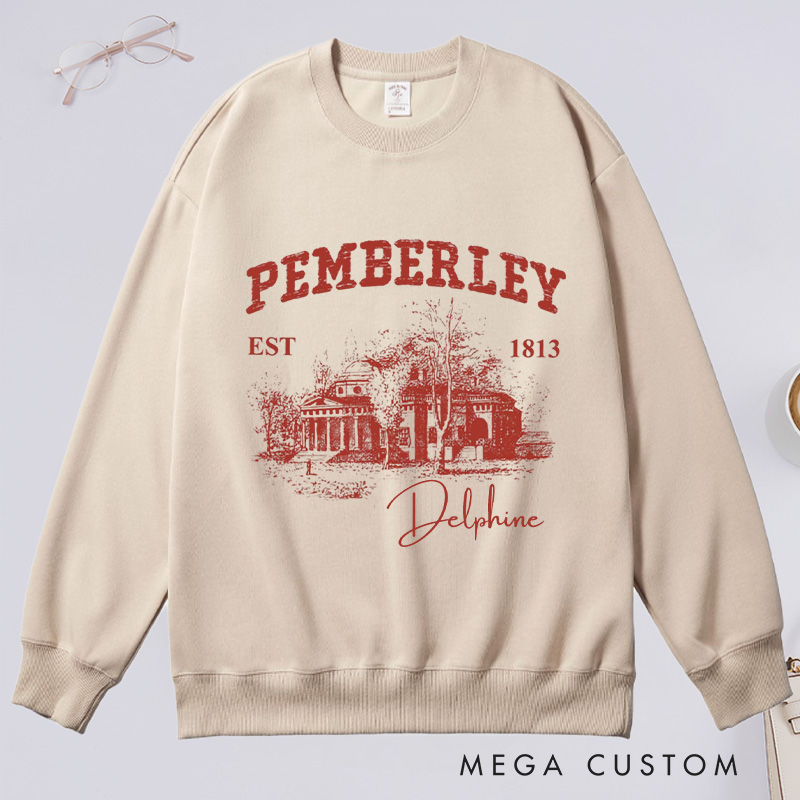 Personalized Pemberley Light Academia Classic Sweatshirts Custom Bookish Sweatshirt Literature Literary Sweatshirt Book Lovers Gift Librarian Gift