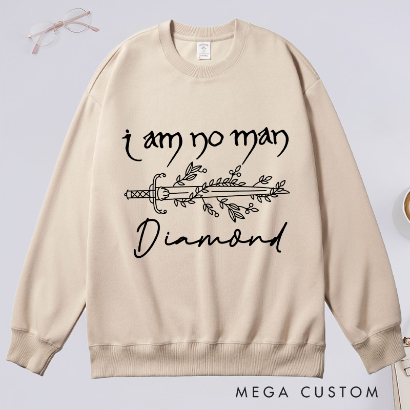 Personalized I Am No Man Classic Sweatshirts Reading Fandom Sweatshirt Bookish Sweatshirt with Name for Book Lover Gift Librarian Gift
