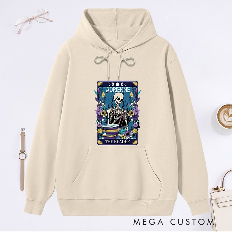 Personalized The Reader Classic Hoodies Custom Book Lover Hoodies with Name Reading Hoodies Librarian Gift Book Lover Gift for Reader