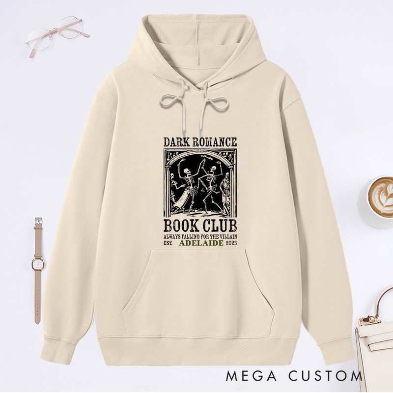 Personalized Dark Romance Book Club Classic Hoodies Custom Book Lover Hoodies with Name Reading Hoodies Librarian Gift Book Lover Gift for Reader