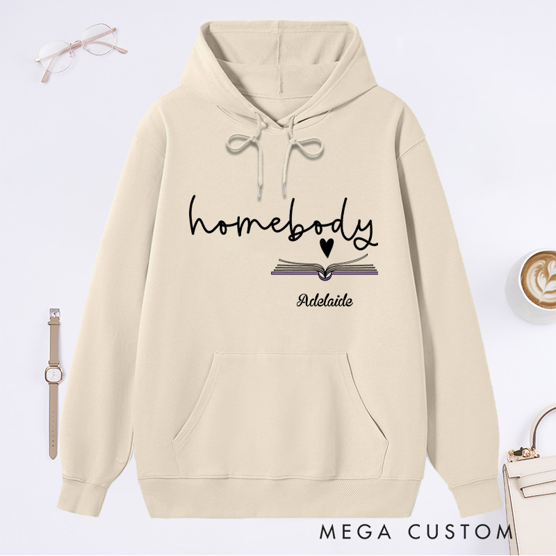 Personalized Homebody Classic Hoodies Custom Book Lover Hoodies with Name Bookish Hoodies Librarian Gift Book Lover Gift for Reader