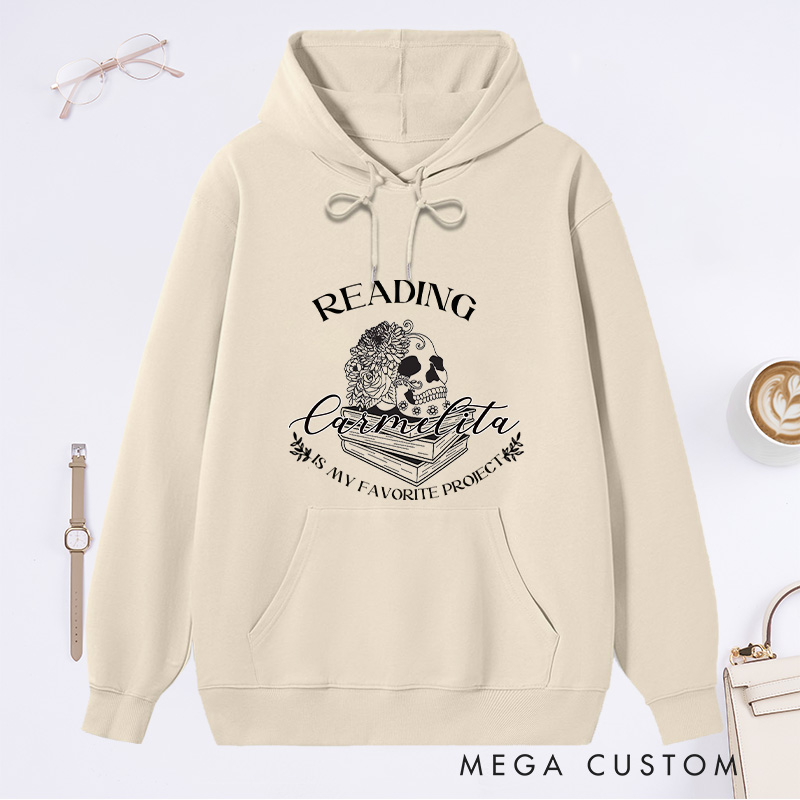 Personalized Reading Is My Favorite Project Classic Hoodies Custom Book Lover Hoodies with Name Bookish Hoodies Librarian Gift Reading Gift