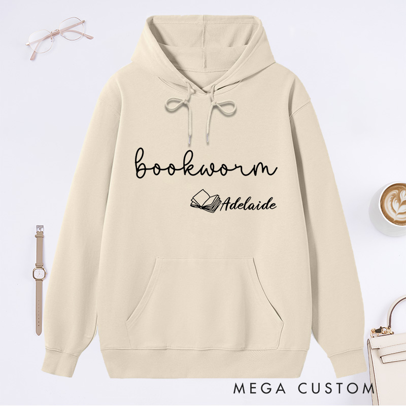 Personalized Bookworm Classic Hoodies Custom Bookish Hoodies with Name Librarian Gift Book Lover Gift Reading Gift for Reader Gift