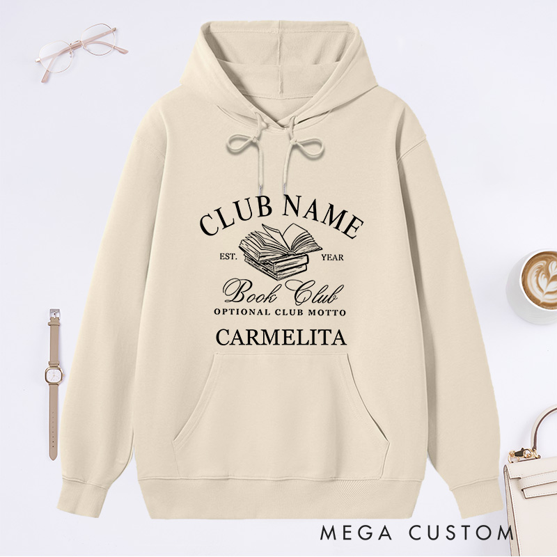 Personalized Book Club Classic Hoodies Reading Club Hoodies Custom Bookish Hoodies with Name Librarian Gift Book Lover Gift for Reader