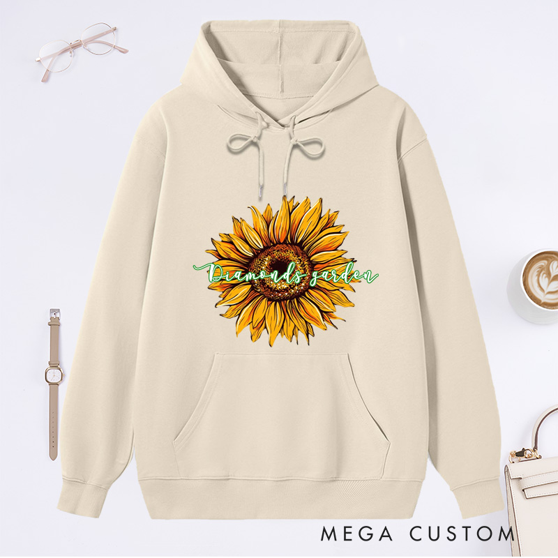 Personalized Sunflower Classic Hoodies Custom Hoodies with Name Plant Lover Gift Gardening Lover Gift for Gardener Gift