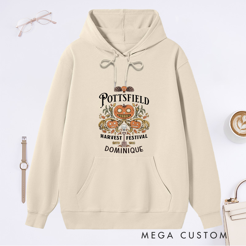 Personalized Pottsfield Harvest Festival Classic Hoodies Halloween Hoodies with Name Plant Lover Gift Gardening Lover Gift for Gardener Halloween Gift