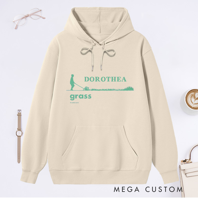 Personalized Grass Men's Classic Hoodies Men's Hoodies with Name Plant Lover Gift Gardening Lover Gift for Gardener Gift