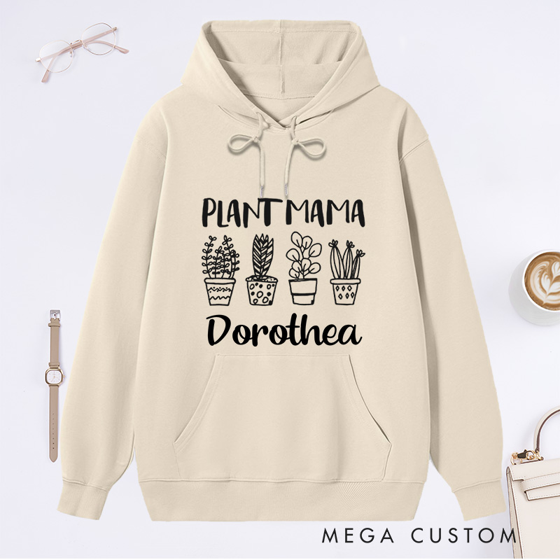 Personalized Plant Mama Classic Hoodies Custom Crazy Plant Lady Hoodies with Name Plant Lover Gift Gardening Lover Gift for Gardener Gift