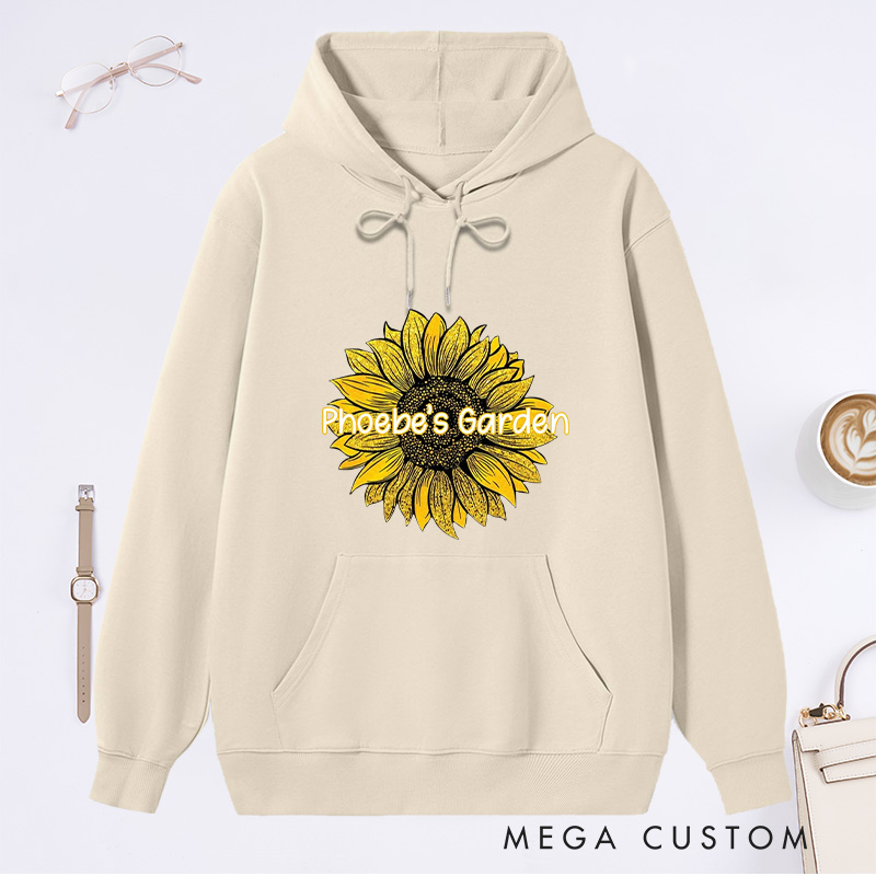 Personalized Sunflower Classic Hoodies Custom Plant Lady Hoodies with Name Plant Lover Gift Gardening Lover Gift for Gardener Gift