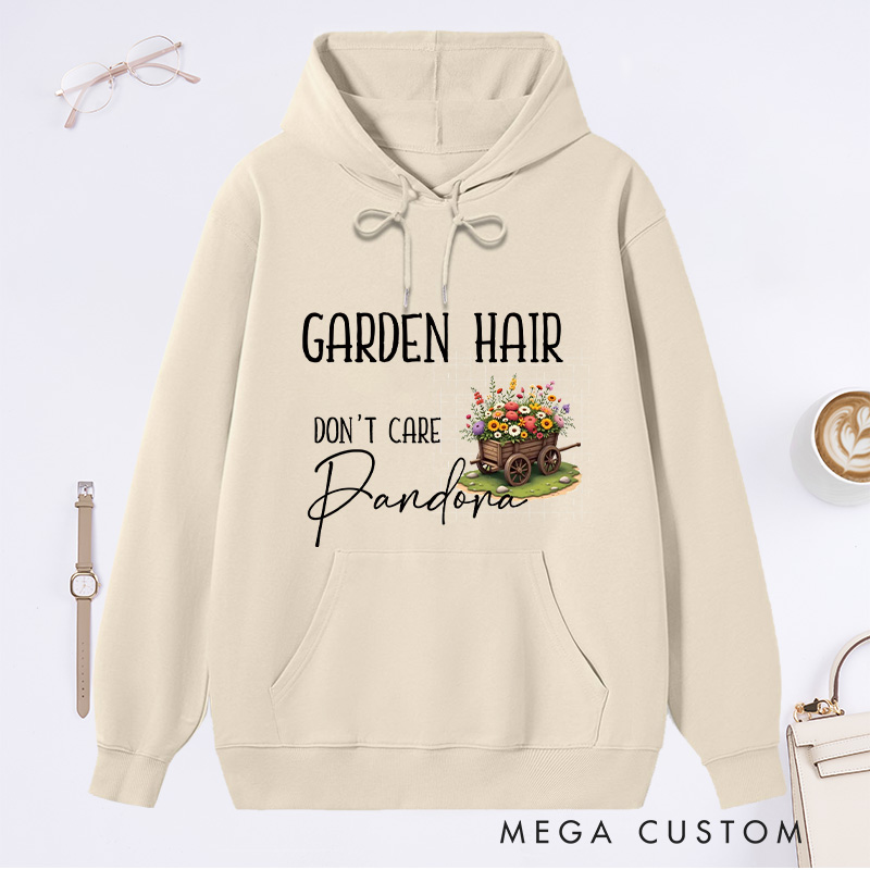 Personalized Garden Hair Don't Care Classic Hoodies Custom Hoodies with Name Plant Lover Gift Gardening Lover Gift for Gardener Gift