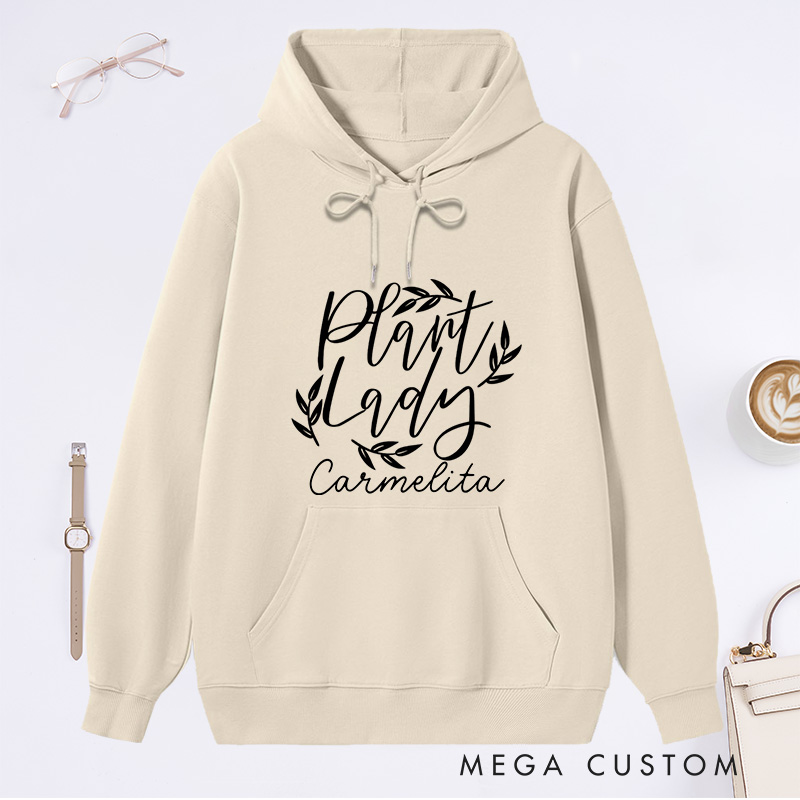 Personalized Plant Lady Classic Hoodies Custom Plant Mom Hoodies with Name Plant Lover Gift Gardening Lover Gift for Gardener Gift