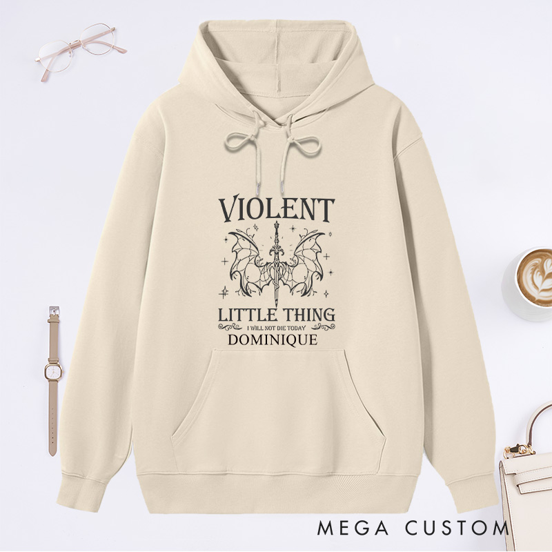Personalized Violent Little Thing Classic Hoodies Bookish Hoodies Custom Book Lover Hoodies with Name Librarian Gift Reading Gift for Reader