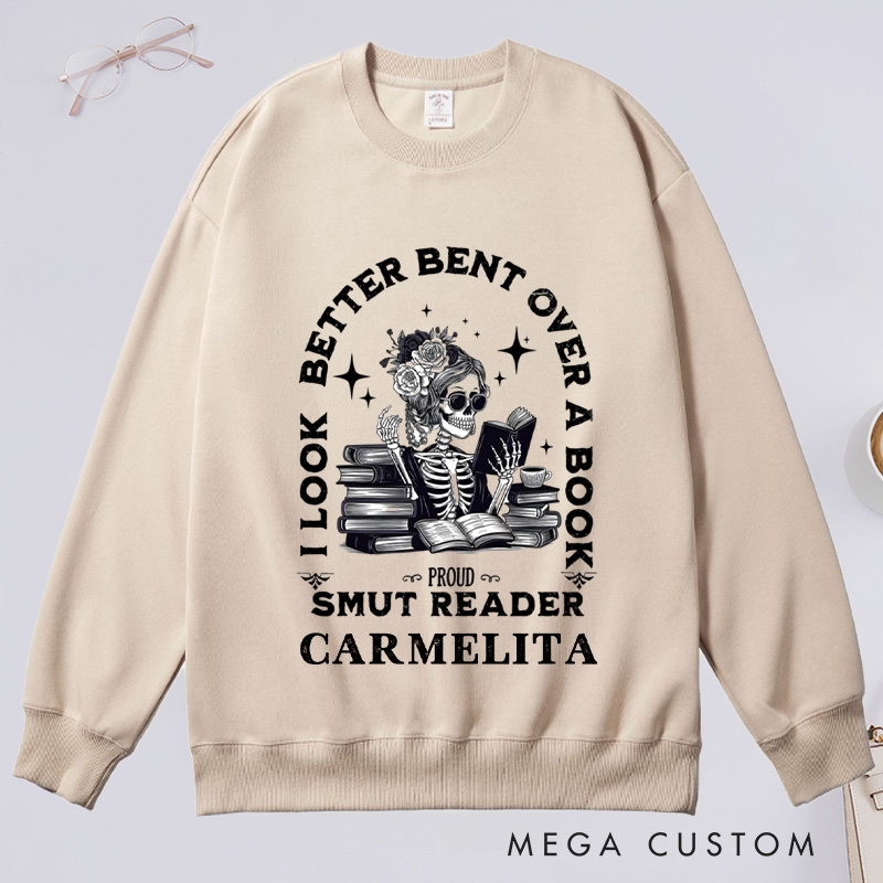 Personalized Spread Those Pages Classic Sweatshirts I look Better Bent Over A Book Bookish Sweatshirt with Name Book Lovers Gift Librarian Gift