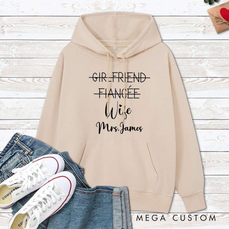 Personalized Playful Relationship Upgrade Husband and Wife Newlyweds Wedding Couple Hoodie