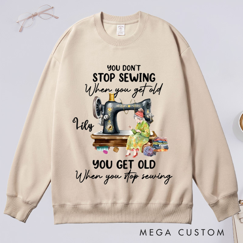 Personalized Funny Quotes Sewing Machine Classic Sweatshirts Sewing Sweatshirts Sewing Pattern Sweatshirts Mom Life Cute Sewing Gift