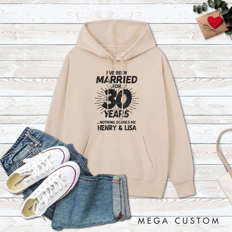 Personalized Funny Anniversary Married for 30 Years Hoodies 30th Anniversary Gift Hoodie Couple Anniversary Outfit for Husband Wife