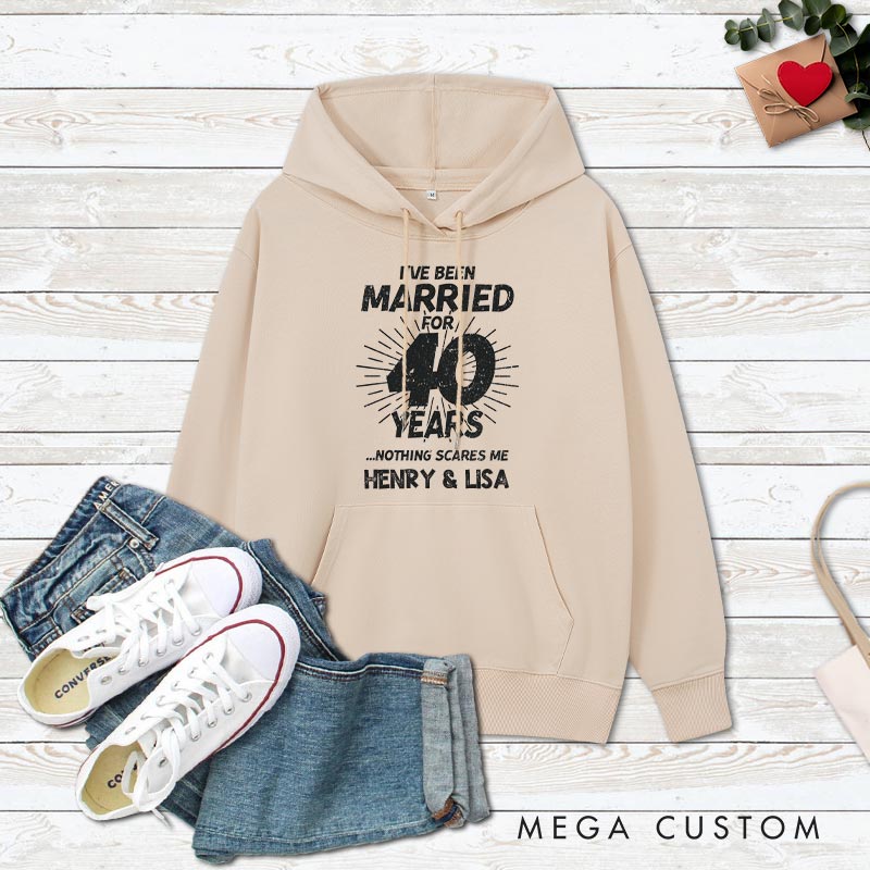 Personalized Funny Anniversary Married for 40 Years Hoodies 40th Anniversary Gift Hoodie Couple Anniversary Outfit for Husband Wife