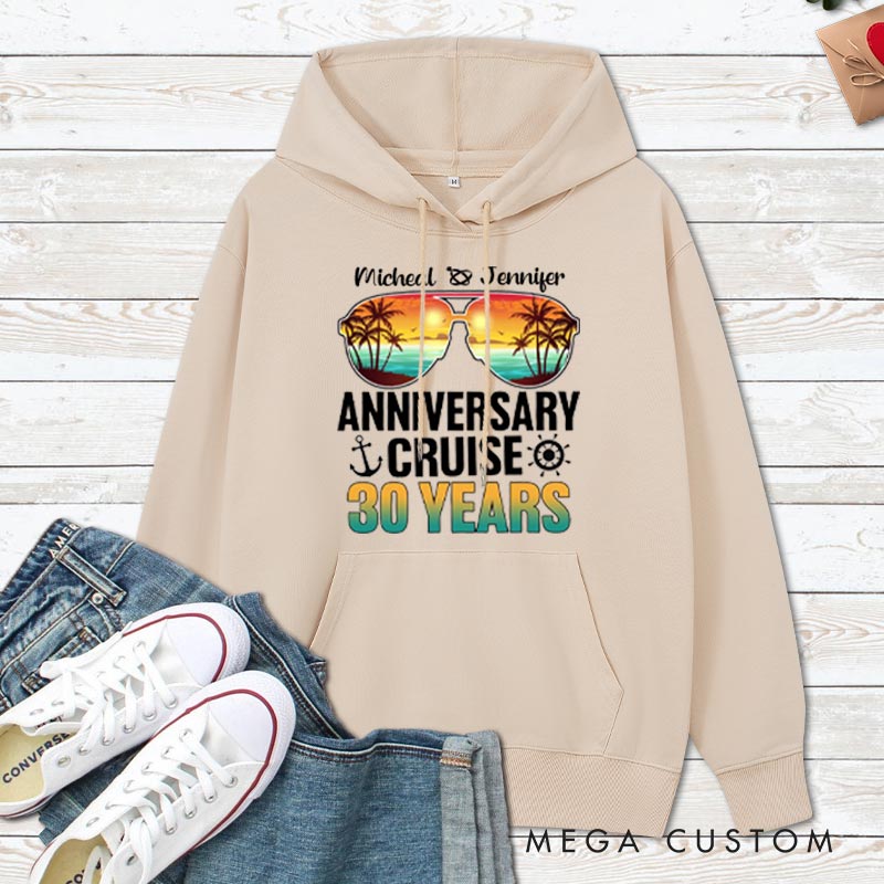 Personalized 30th Anniversary Cruise Hoodie 30 Years Anniversary Gift Hoodie for Couple Anniversary Outfit for Husband Wife